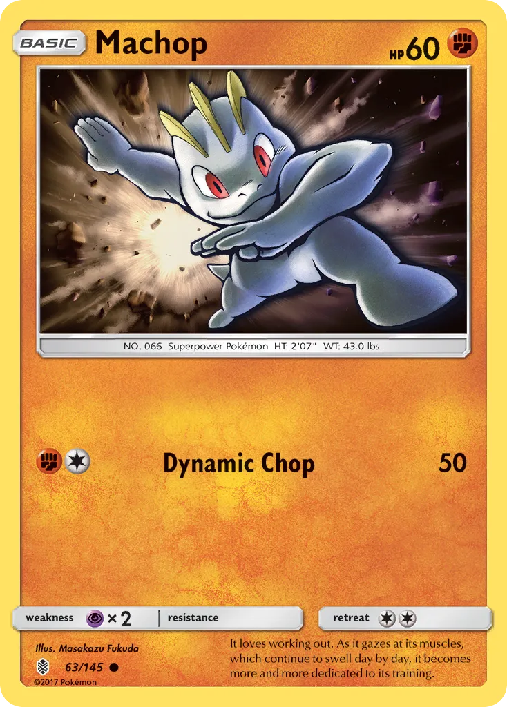 2017 Guardians Rising Machop Common #062/145 Common card image