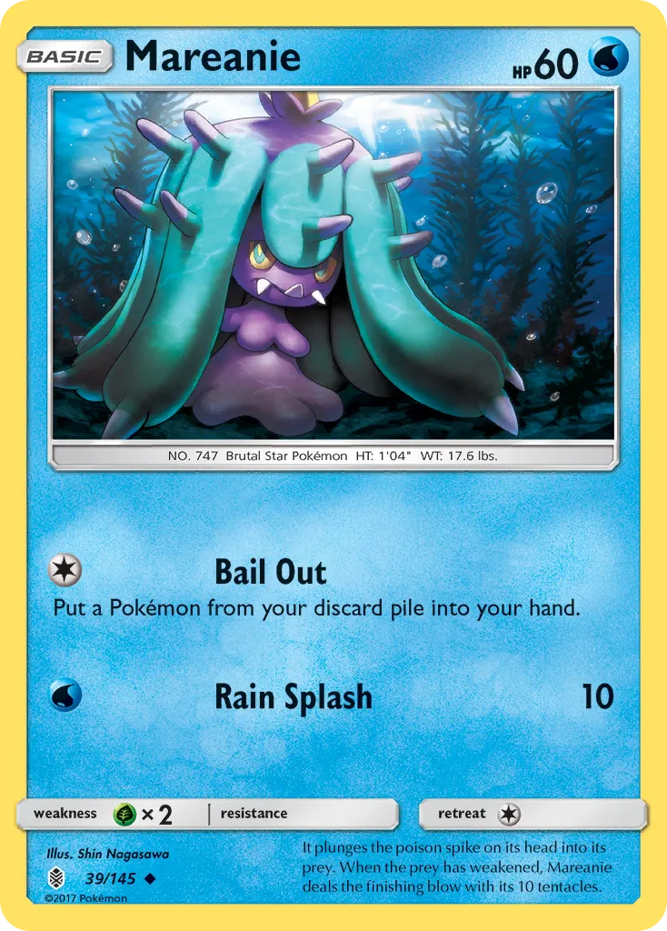 2017 Guardians Rising Mareanie Uncommon #039/145 Uncommon card image