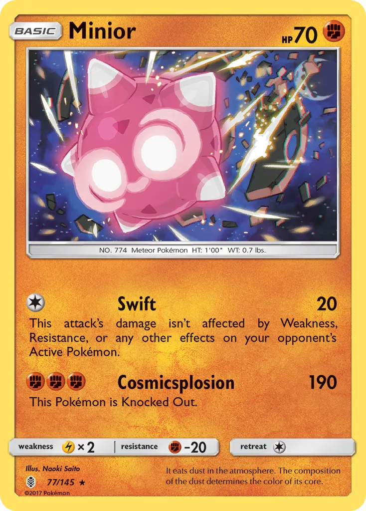 2017 Guardians Rising Minior #077/145 Rare Holo card image