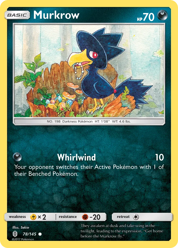 2017 Guardians Rising Murkrow Common #078/145 Common card image