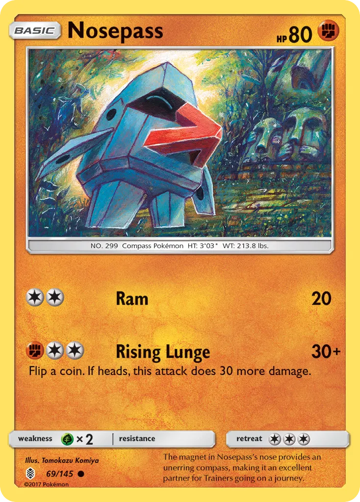 2017 Guardians Rising Nosepass Common #069/145 Common card image