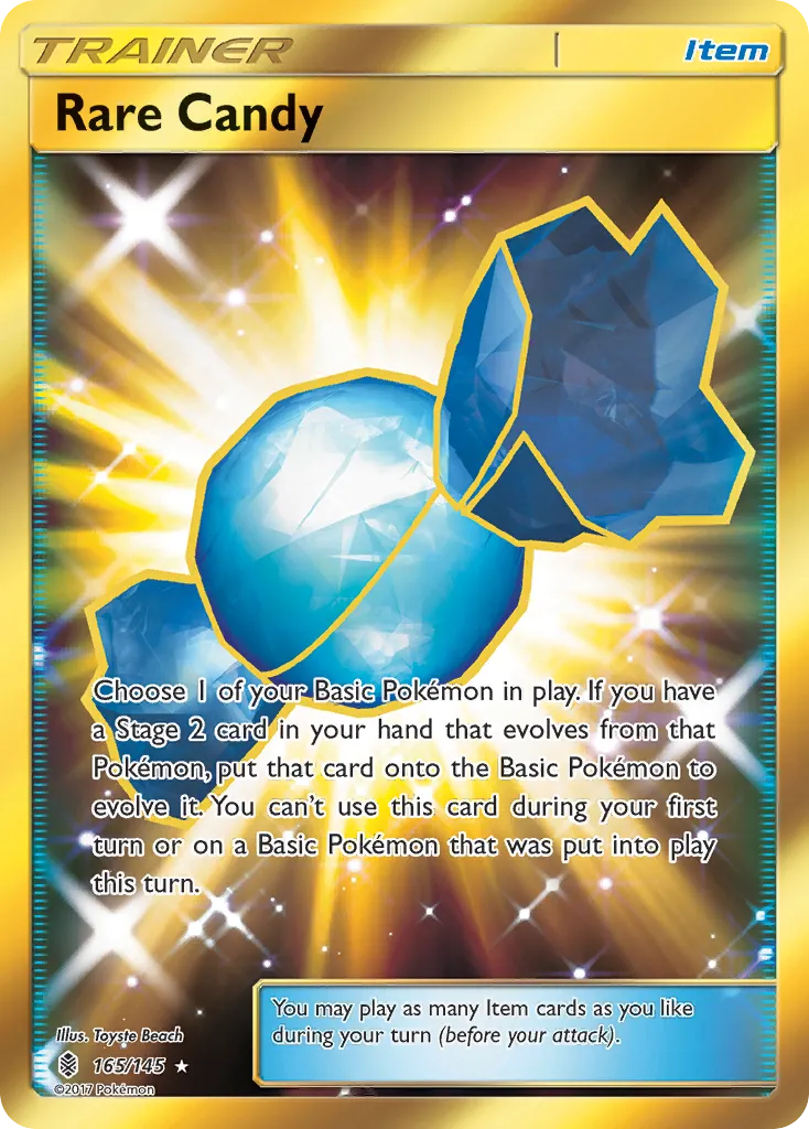 2017 Guardians Rising Rare Candy #165/145 Rare Secret card image