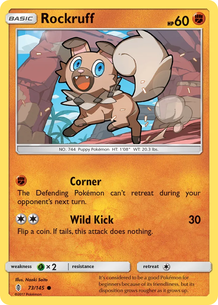 2017 Guardians Rising Rockruff Common #073/145 Common card image