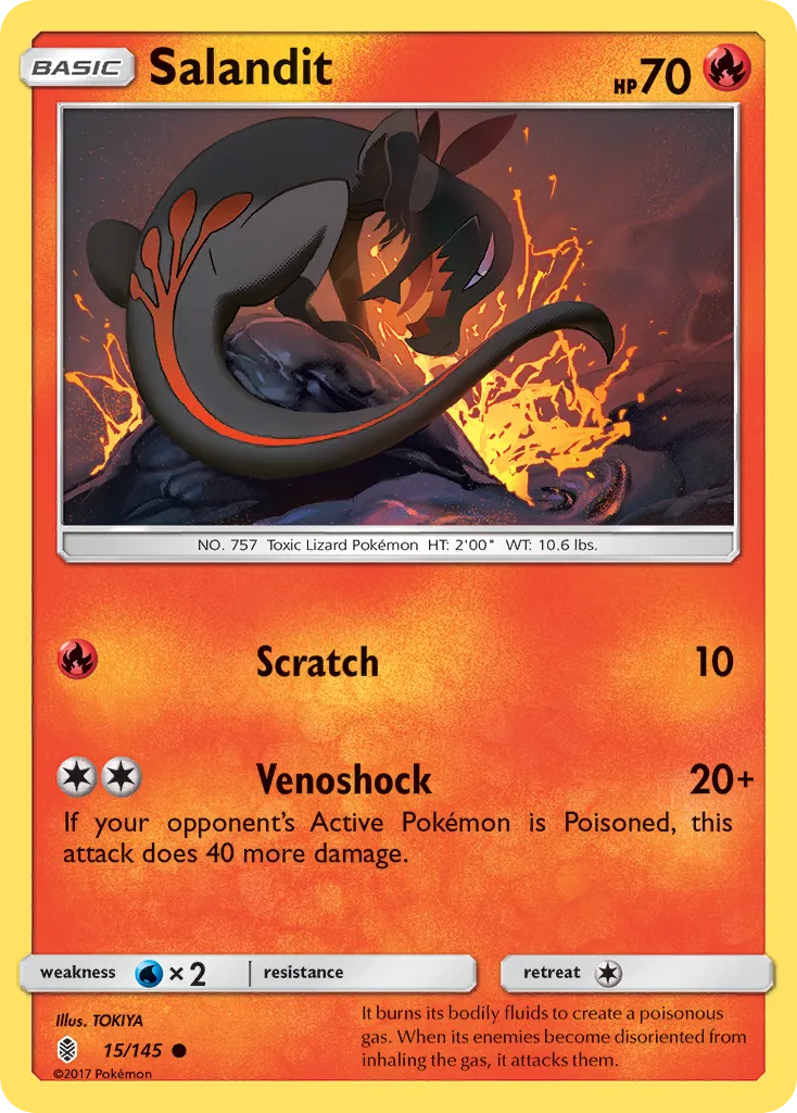 2017 Guardians Rising Salandit Common #015/145 Common card image