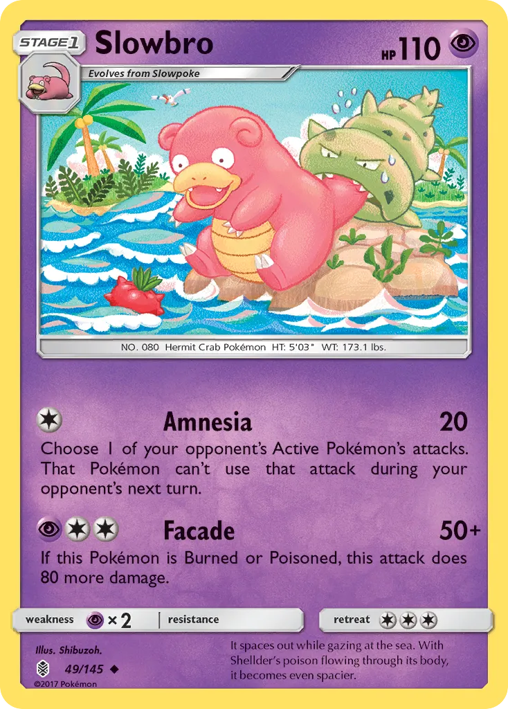 2017 Guardians Rising Slowbro #049/145 Uncommon card image