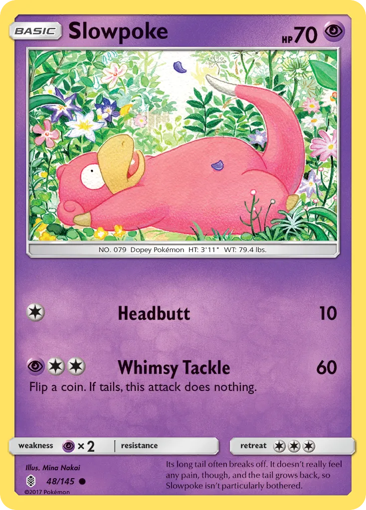 2017 Guardians Rising Slowpoke Common #048/145 Common card image