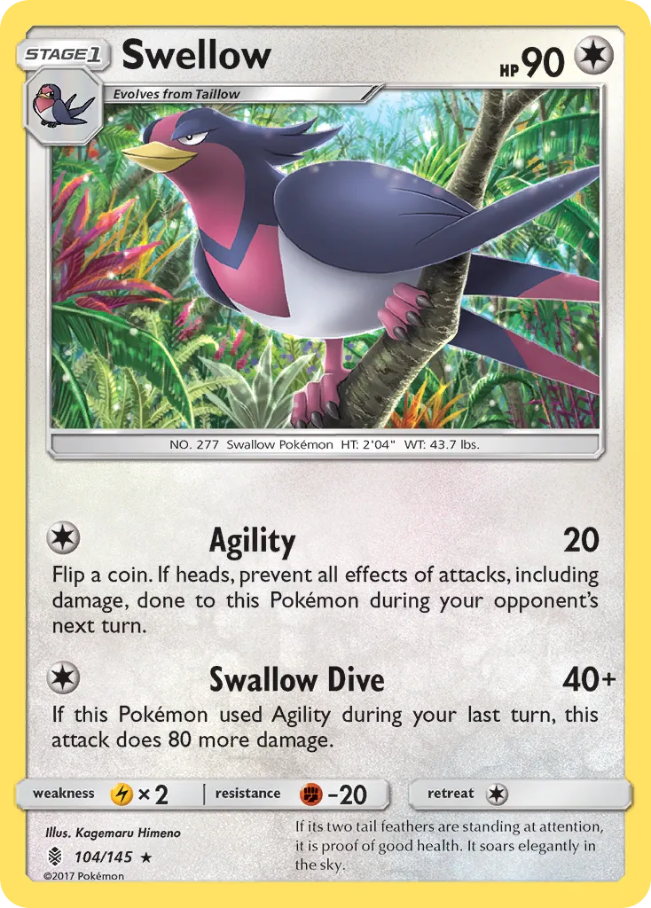 2017 Guardians Rising Swellow #104/145 Rare card image