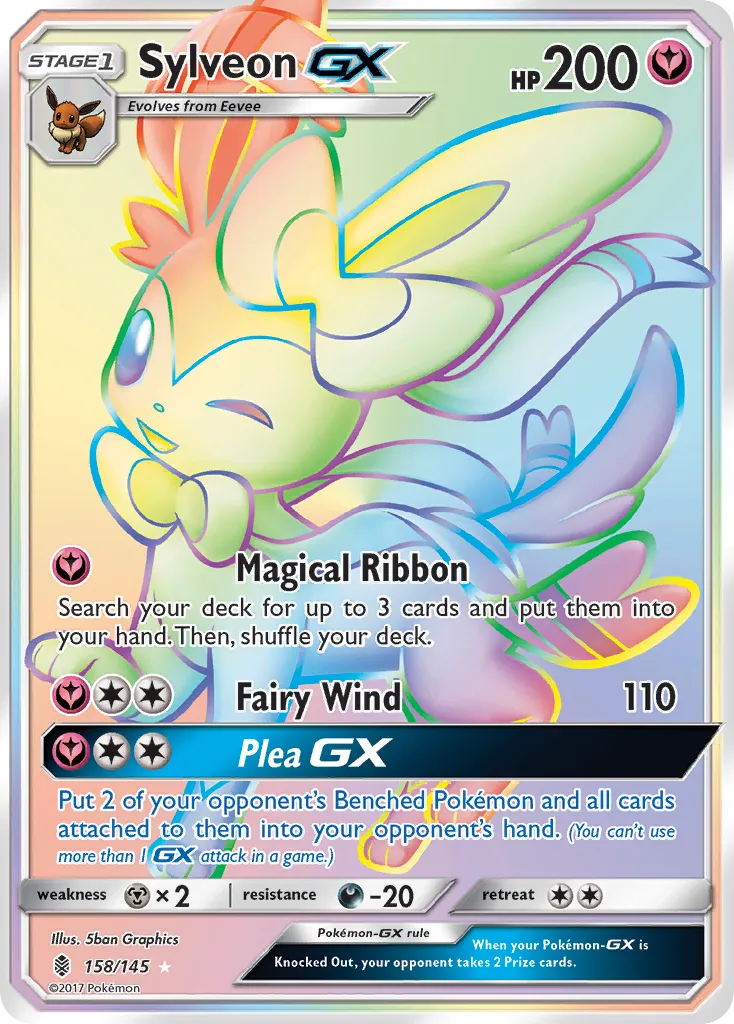 2017 Guardians Rising Sylveon-GX #092/145 Rare Holo GX card image