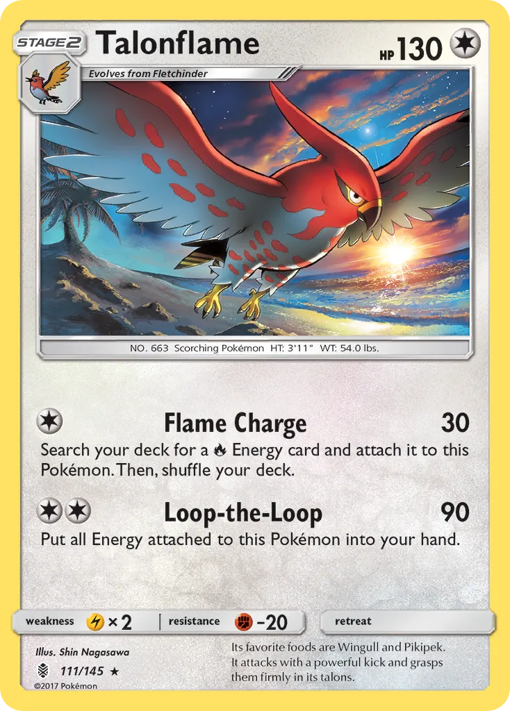 2017 Guardians Rising Talonflame #111/145 Rare card image