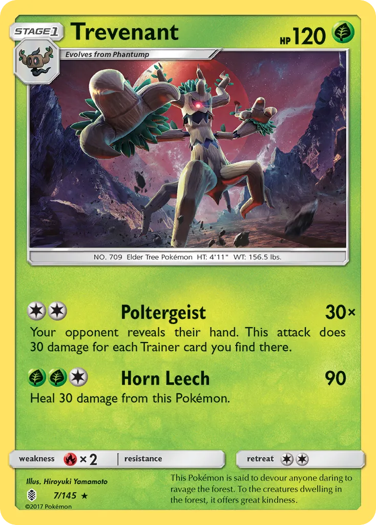 2017 Guardians Rising Trevenant #007/145 Rare card image