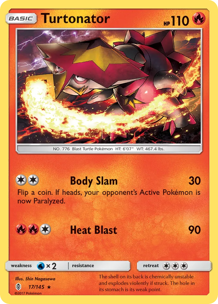 2017 Guardians Rising Turtonator #017/145 Rare card image