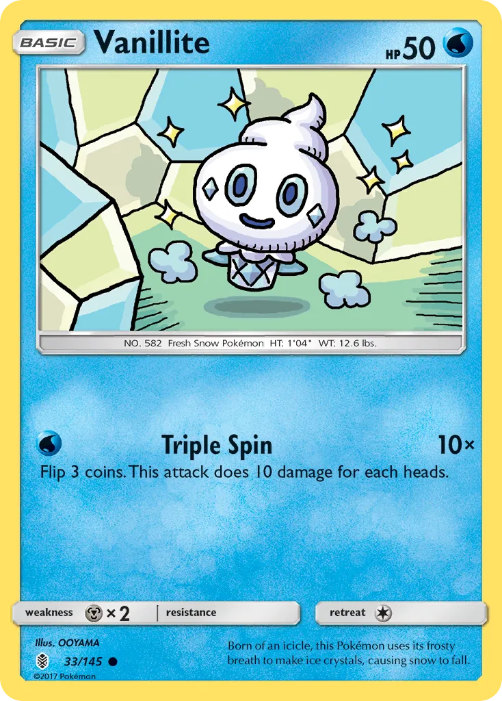 2017 Guardians Rising Vanillite Common #033/145 Common card image