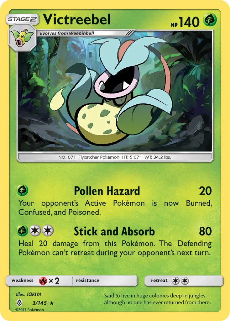 2017 Guardians Rising Victreebel #003/145 Rare card image