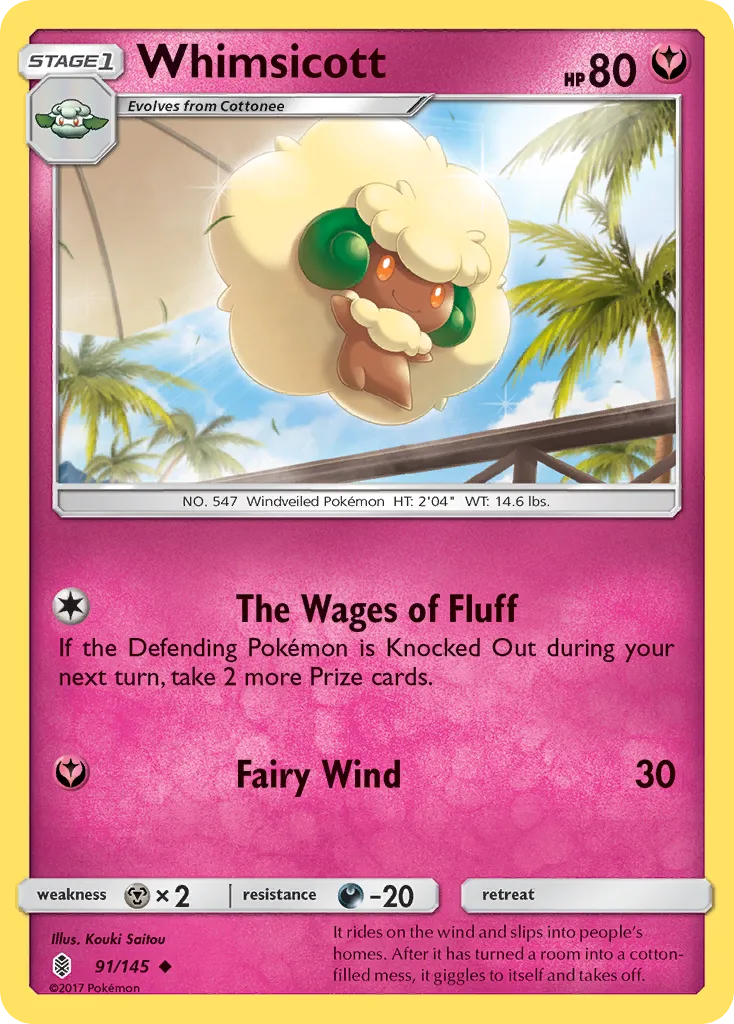 2017 Guardians Rising Whimsicott #091/145 Uncommon card image