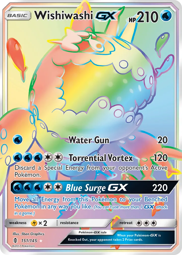2017 Guardians Rising Wishiwashi-GX #133/145 Rare Ultra card image