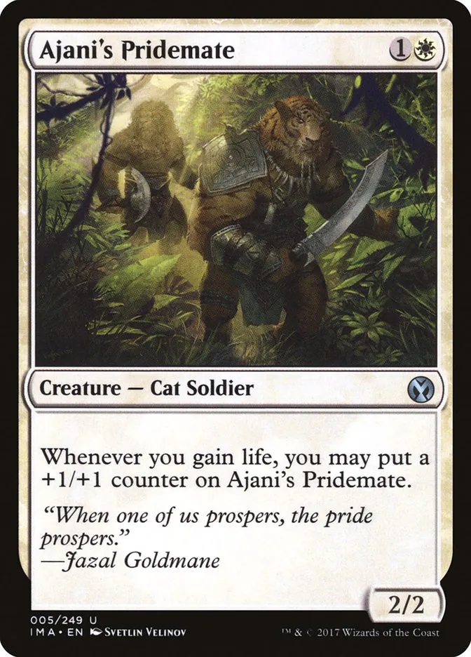 2017 Iconic Masters Ajani's Pridemate uncommon #5 unlisted card image