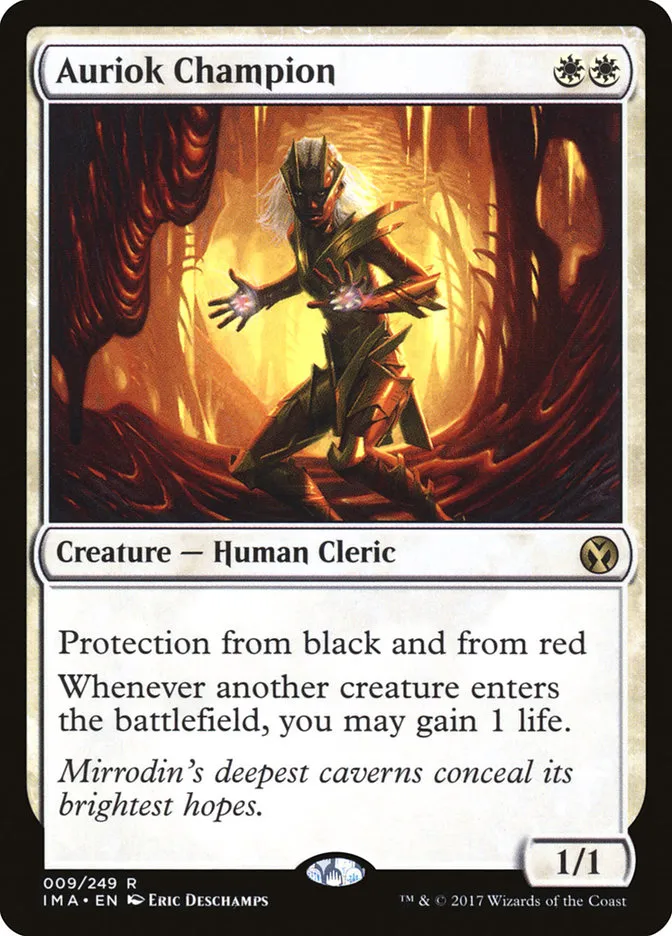 2017 Iconic Masters Auriok Champion rare #9 unlisted card image