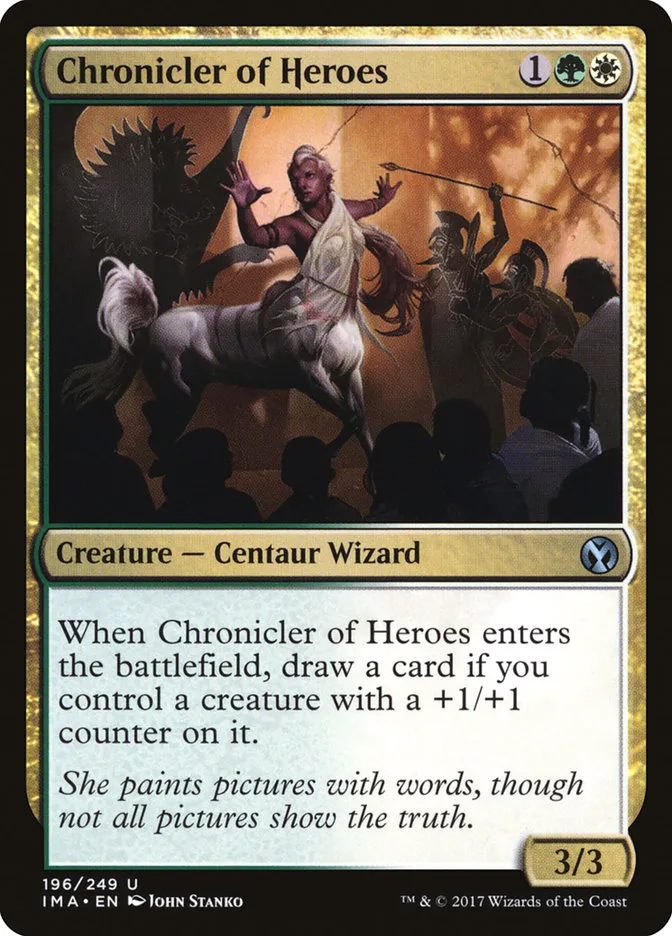 2017 Iconic Masters Chronicler of Heroes uncommon #196 unlisted card image