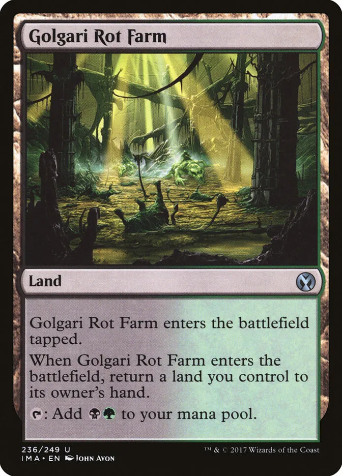 2017 Iconic Masters Golgari Rot Farm uncommon #236 unlisted card image