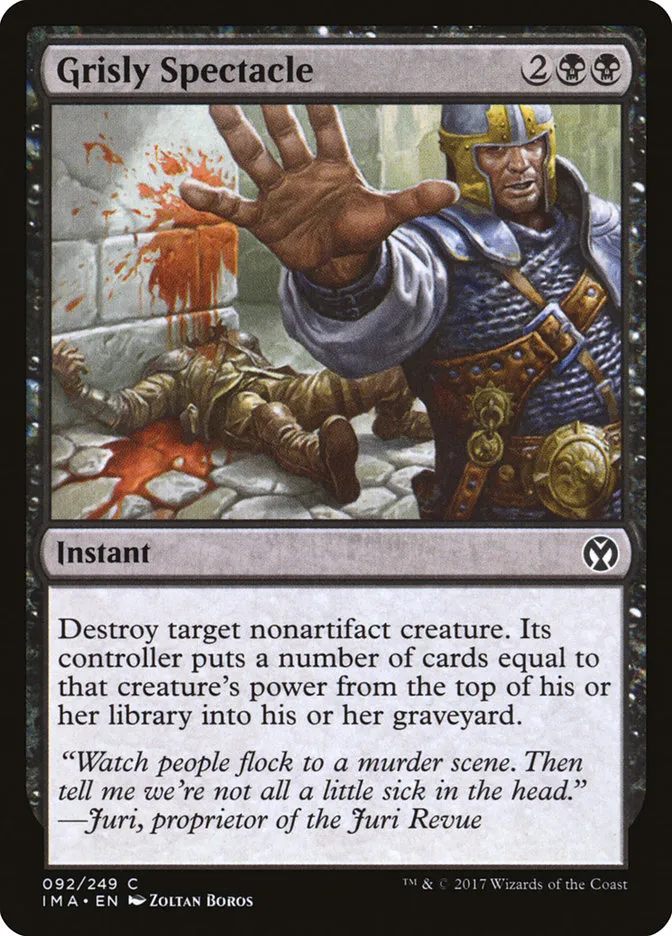 2017 Iconic Masters Grisly Spectacle common #92 unlisted card image