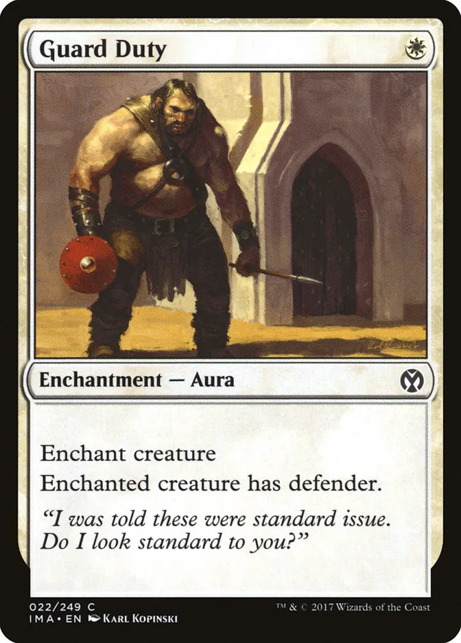 2017 Iconic Masters Guard Duty common #22 unlisted card image