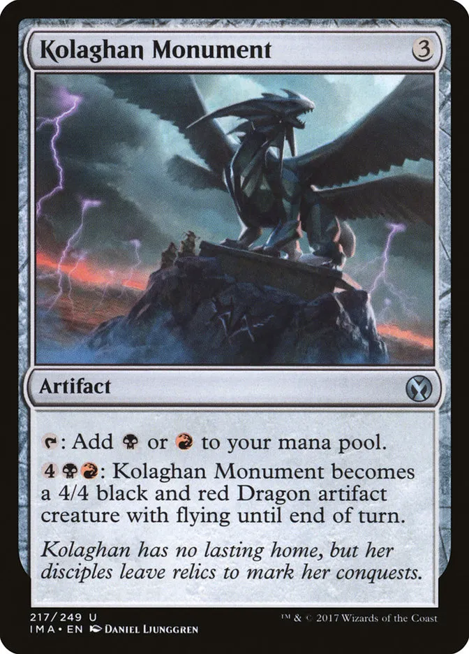 2017 Iconic Masters Kolaghan Monument uncommon #217 unlisted card image