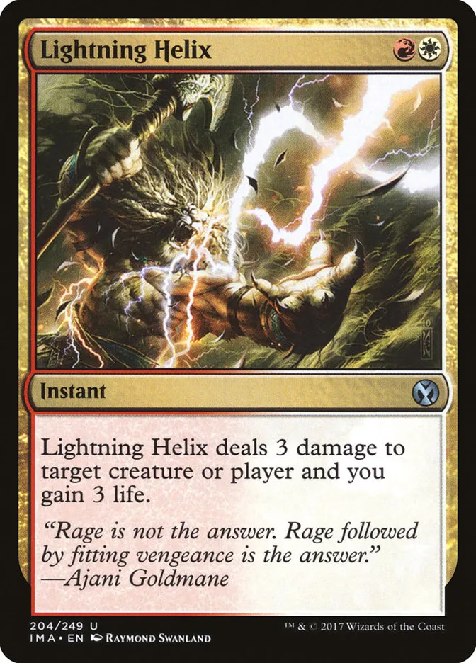 2017 Iconic Masters Lightning Helix uncommon #204 unlisted card image