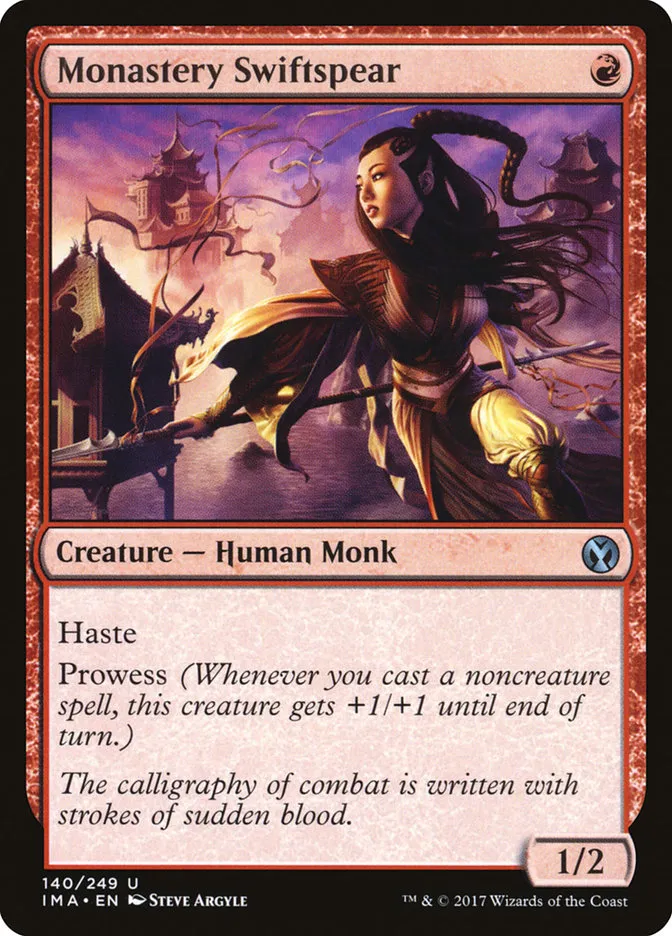 2017 Iconic Masters Monastery Swiftspear uncommon #140 unlisted card image