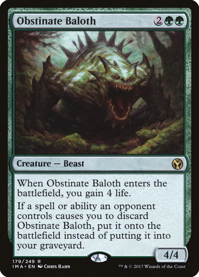 2017 Iconic Masters Obstinate Baloth rare #179 unlisted card image