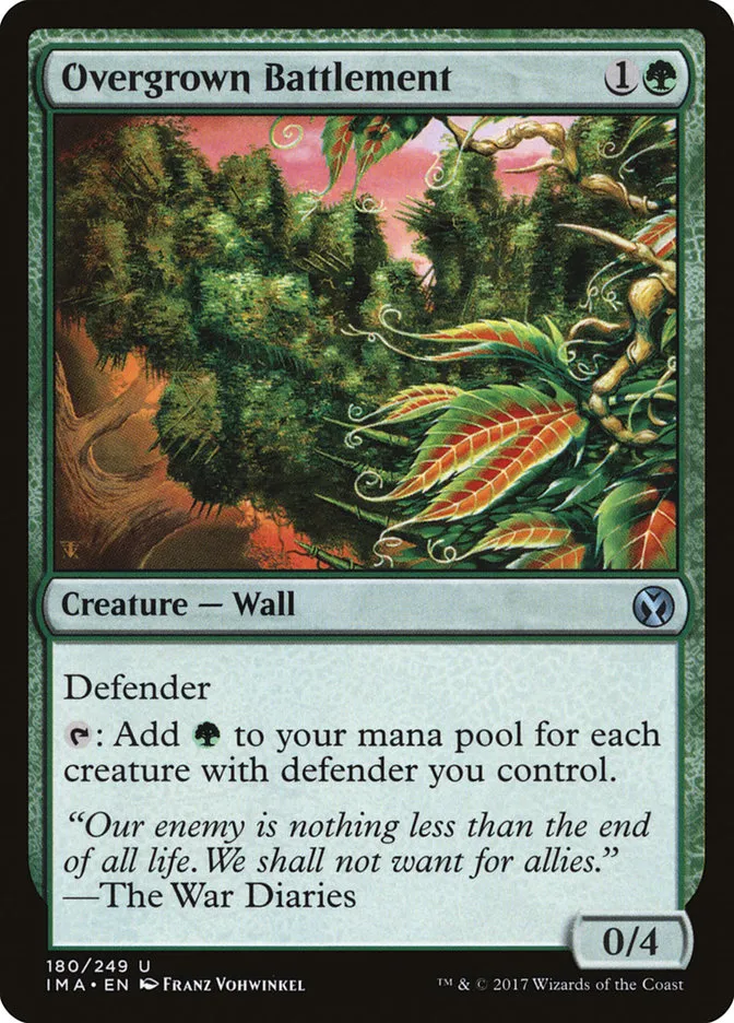 2017 Iconic Masters Overgrown Battlement uncommon #180 unlisted card image
