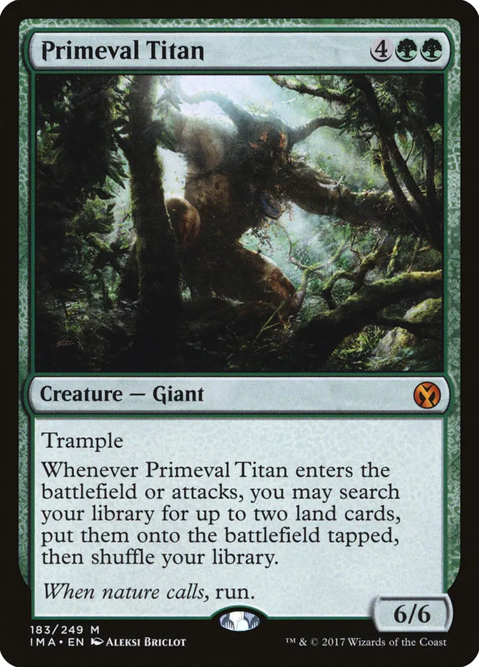 2017 Iconic Masters Primeval Titan mythic #183 unlisted card image