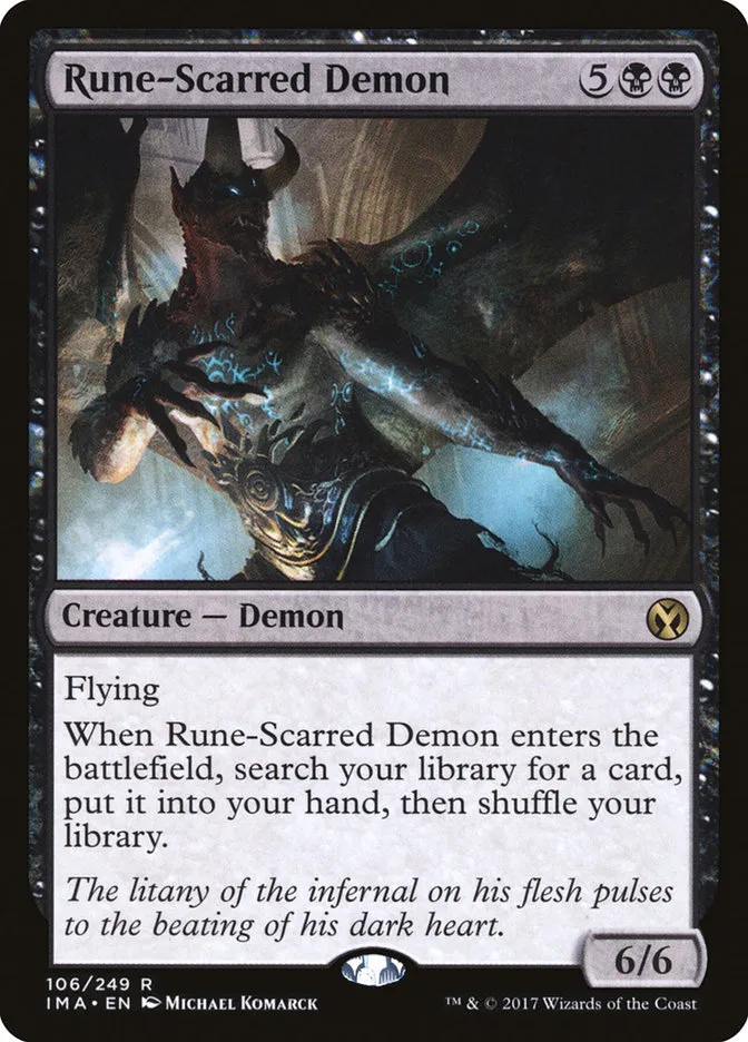 2017 Iconic Masters Rune-Scarred Demon rare #106 unlisted card image