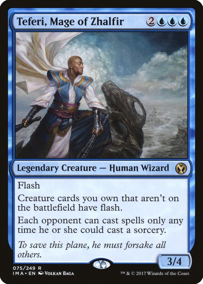 2017 Iconic Masters Teferi, Mage of Zhalfir rare #75 unlisted card image