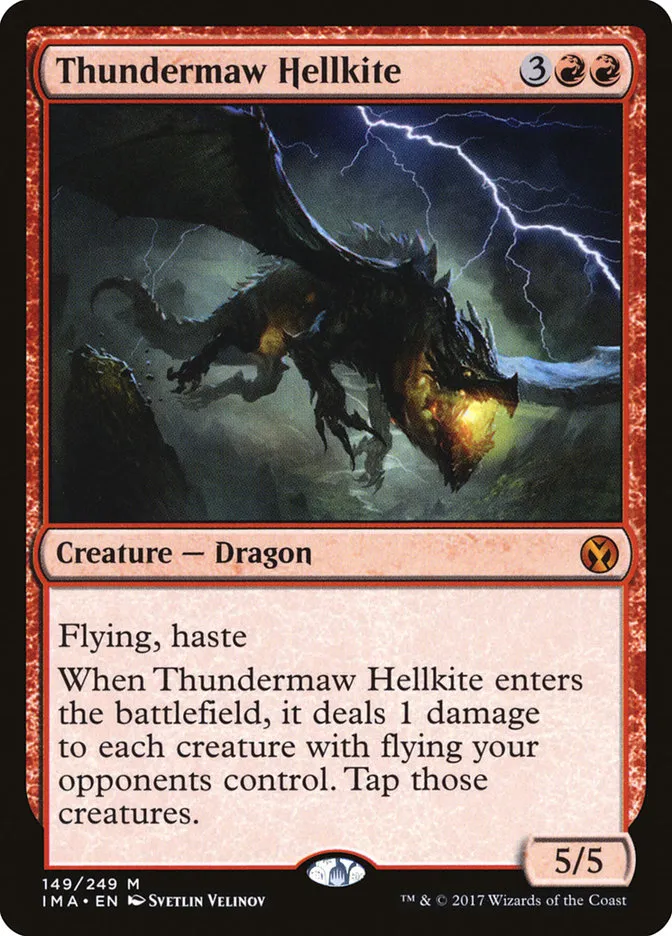 2017 Iconic Masters Thundermaw Hellkite mythic #149 unlisted card image