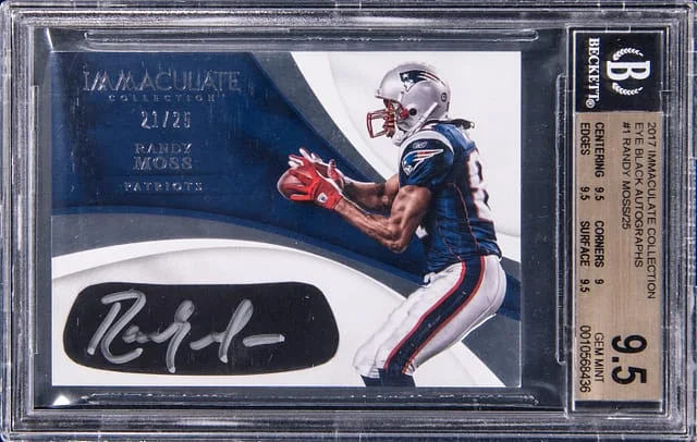 2017 Immaculate Randy Moss Collections Eye Black Autograohs #1 card image