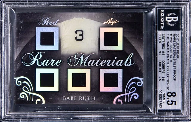 2017 Leaf Babe Ruth Pearl Rare Materials #RM-01 card image