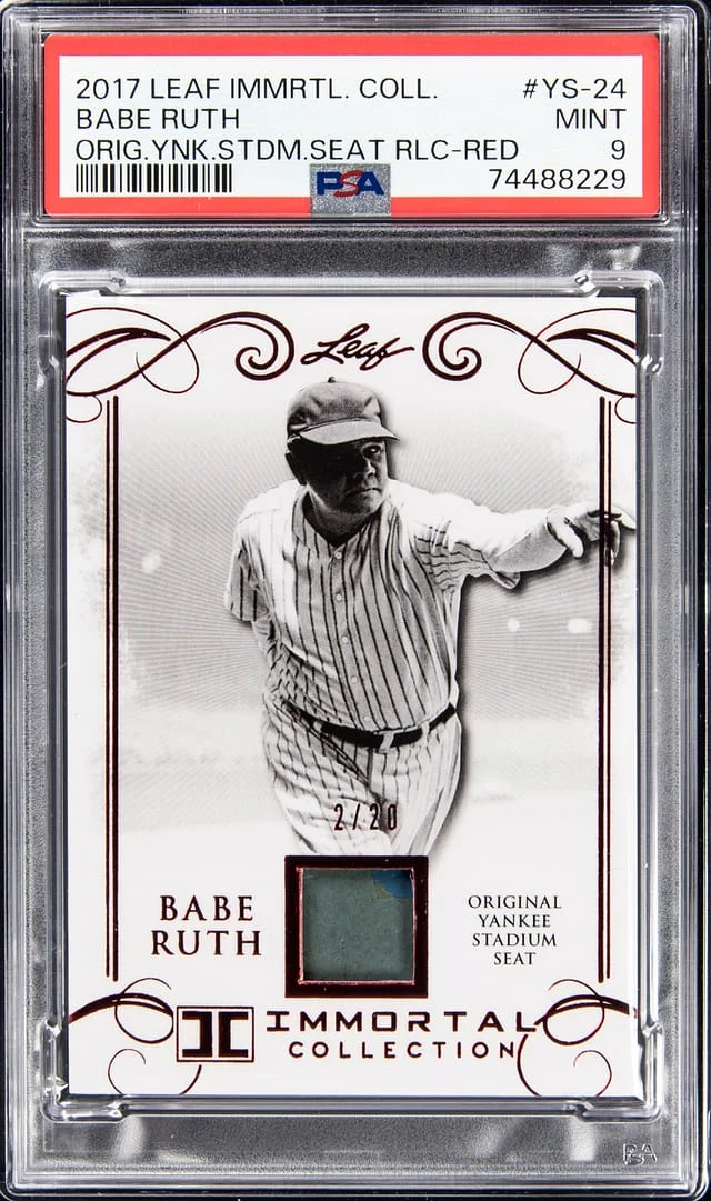2017 Leaf Babe Ruth Immortal Collection Original Yankee Stadium Seat Relic - Red #YS-24 card image