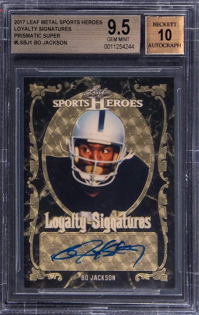2017 Leaf Metal Bo Jackson Sports Heroes Loyalty Signatures Prismatic Super #LSBJ1 card image