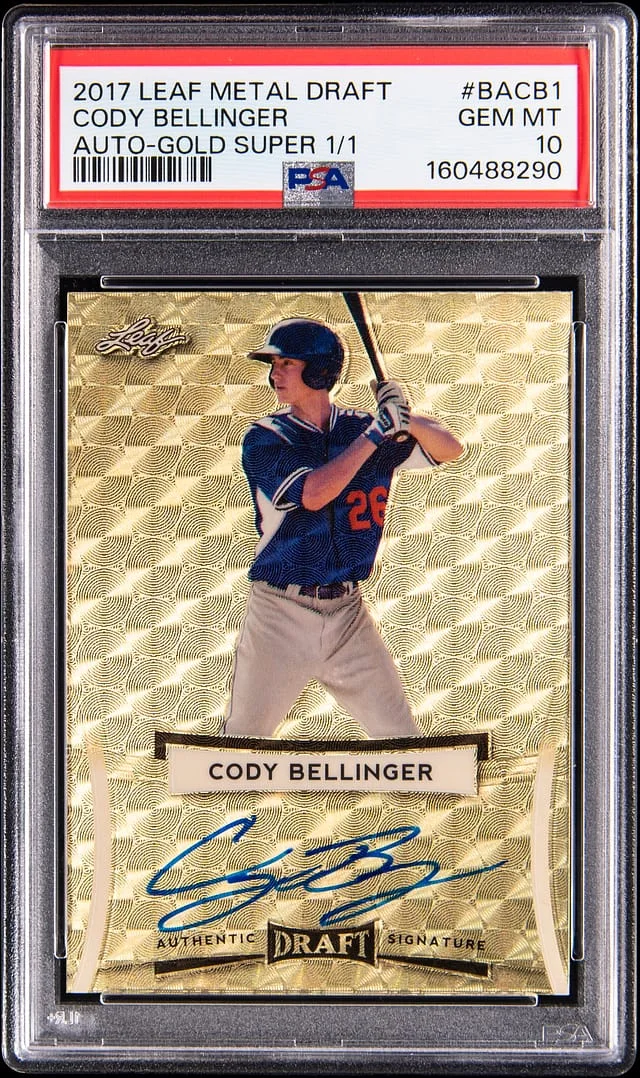 2017 Leaf Metal Cody Bellinger Draft Autograph Gold SuperFractor #BA-CB1 card image