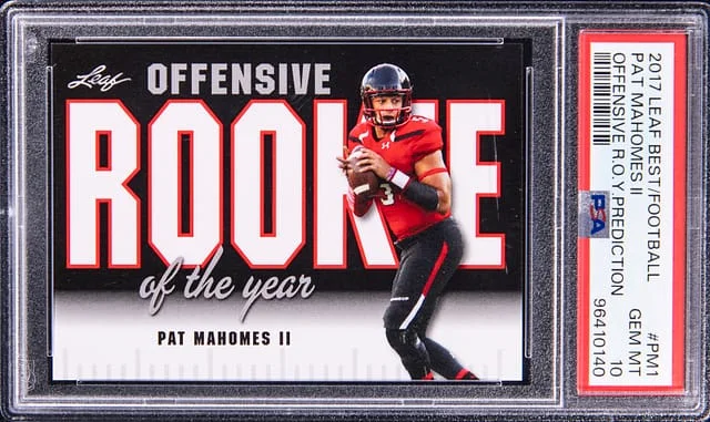 2017 Leaf Patrick Mahomes II Best of Football Offensive of the Year Prediction #OROY-PM1 card image