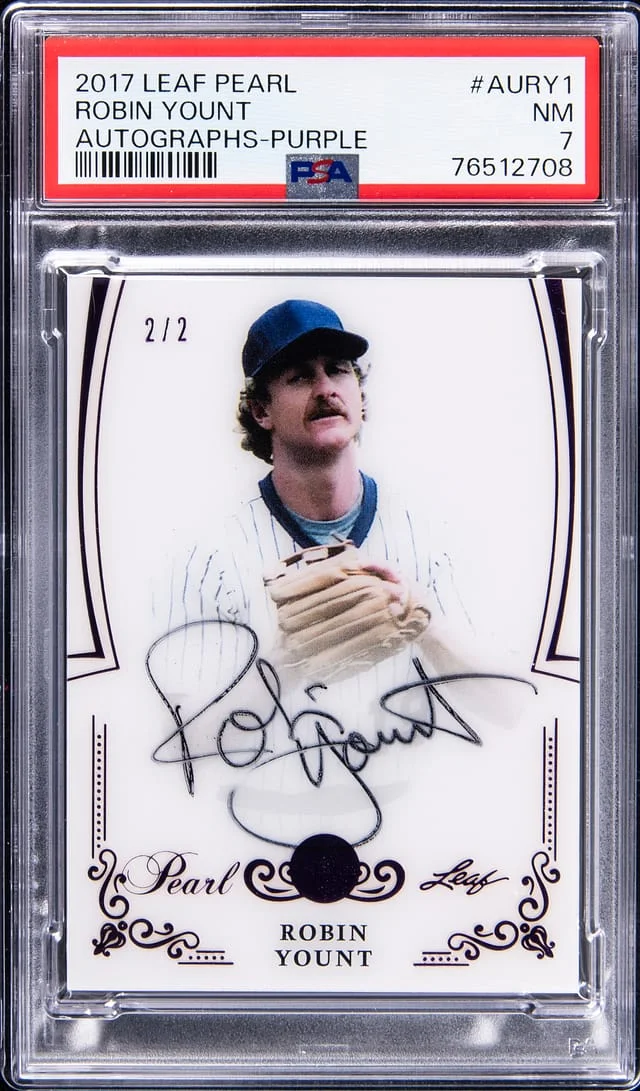 2017 Leaf Robin Yount Pearl Autograph Purple #AU-RY1 card image