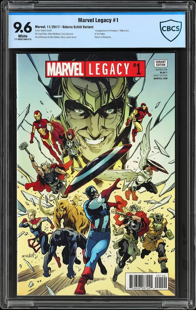 2017 Marvel) - CBCS 9.6 - 1st Appearance of Avengers Million B.C., The Fallen, The Return of Wolverine #1 card image