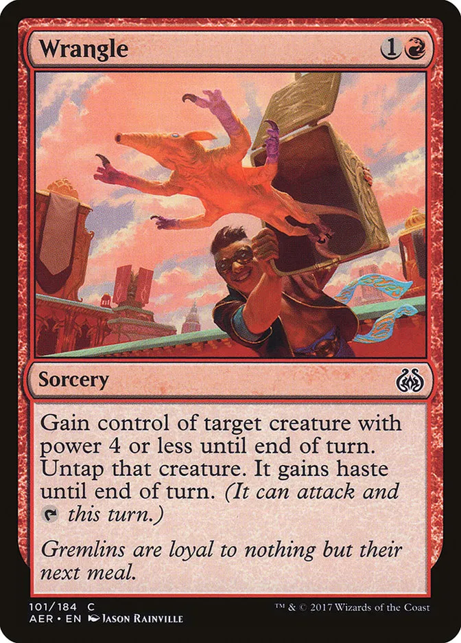 2017 Aether Revolt Wrangle common #101† common card image