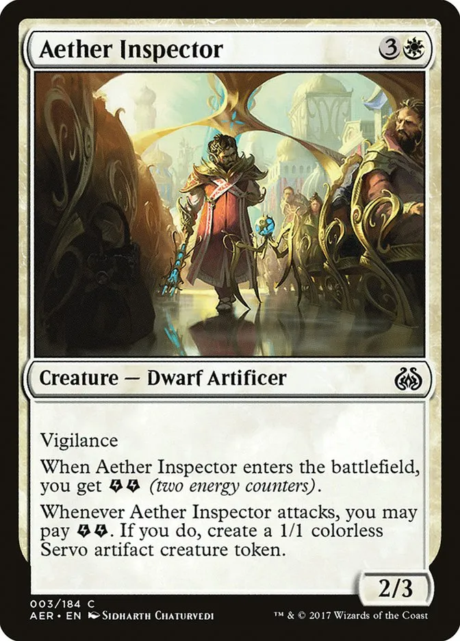 2017 Aether Revolt Aether Inspector common #3 common card image