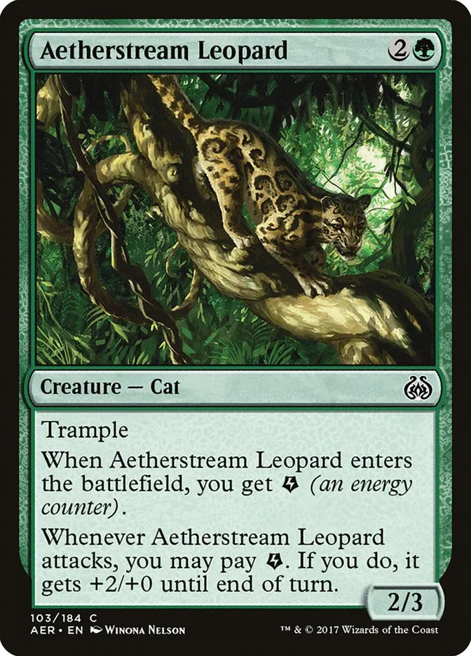 2017 Aether Revolt Aetherstream Leopard common #103 common card image