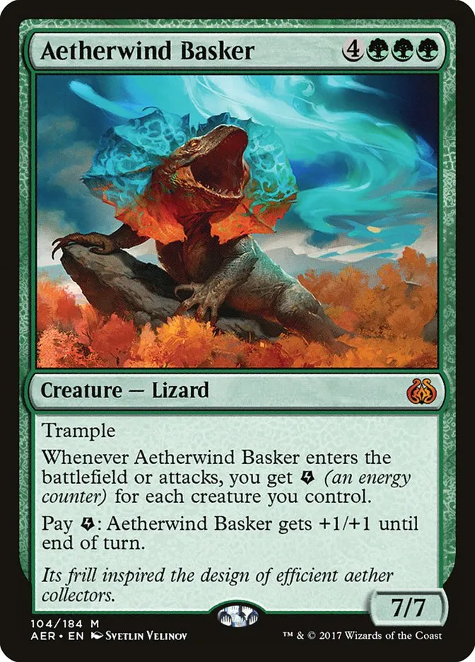 2017 Aether Revolt Aetherwind Basker mythic #104 mythic card image