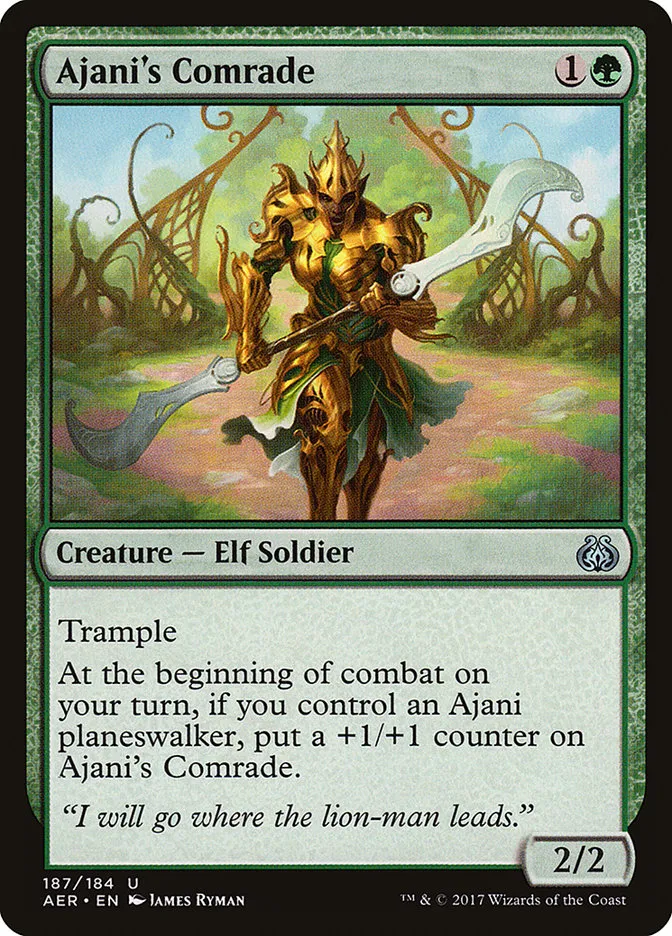 2017 Aether Revolt Ajani's Comrade uncommon #187 uncommon card image
