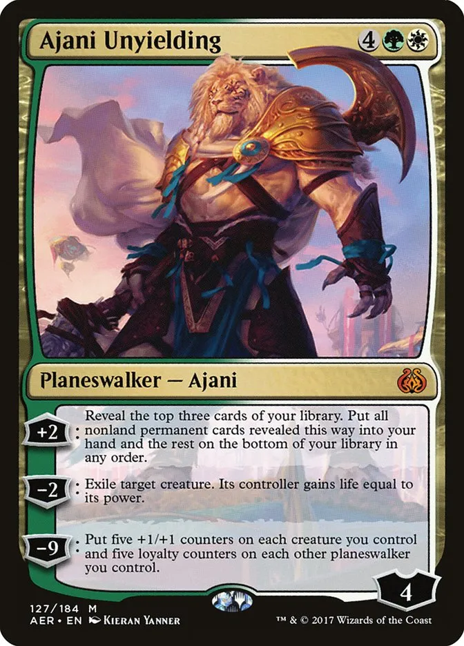 2017 Aether Revolt Ajani Unyielding mythic #127 mythic card image