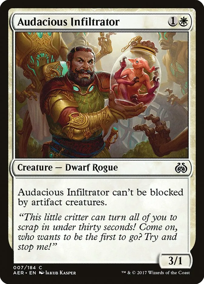 2017 Aether Revolt Audacious Infiltrator common #7 common card image