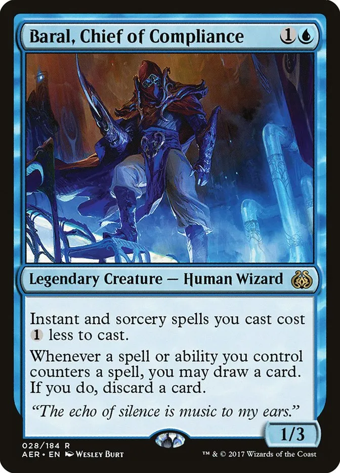 2017 Aether Revolt Baral, Chief of Compliance [Foil] rare #28 rare card image